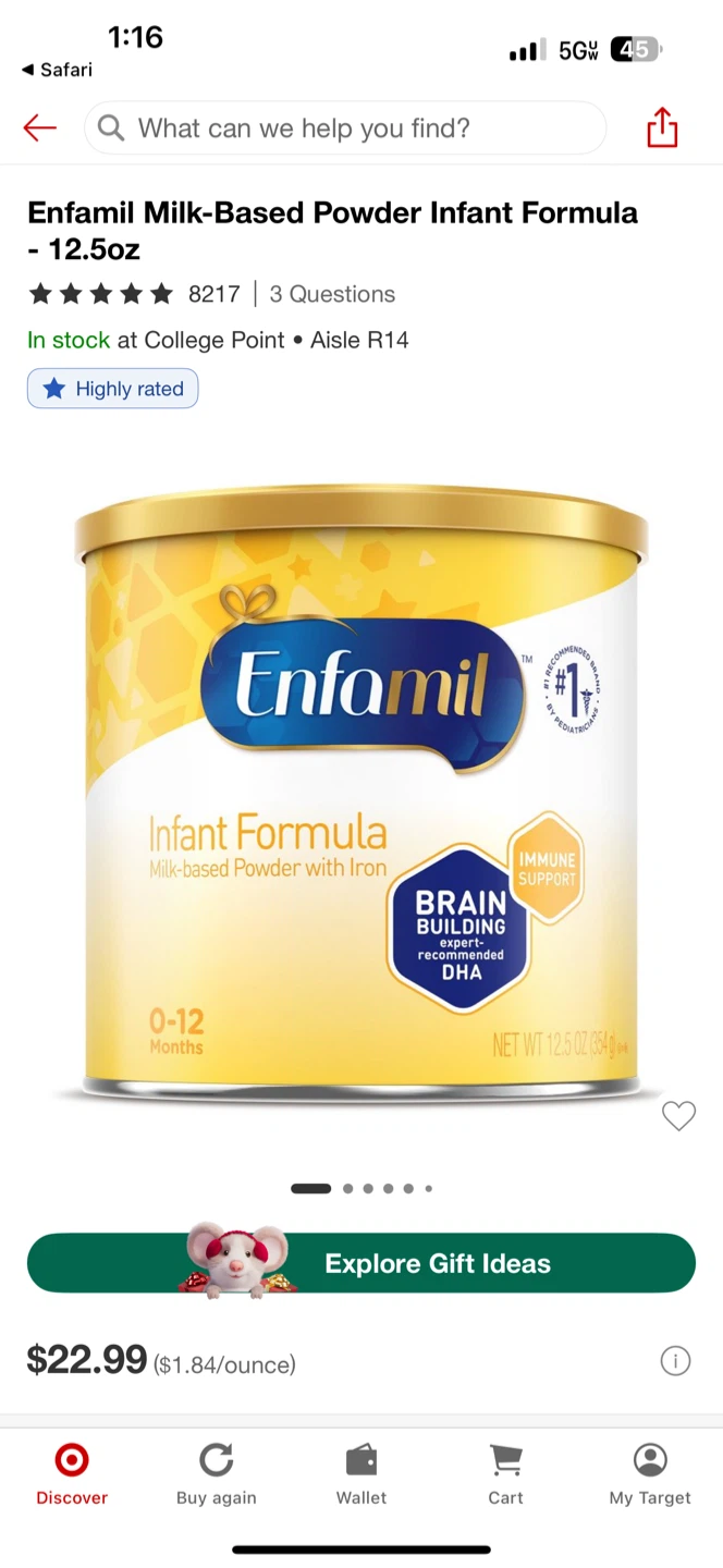 Enfamil Milk-Based Powder Infant Formula - 12.5oz
