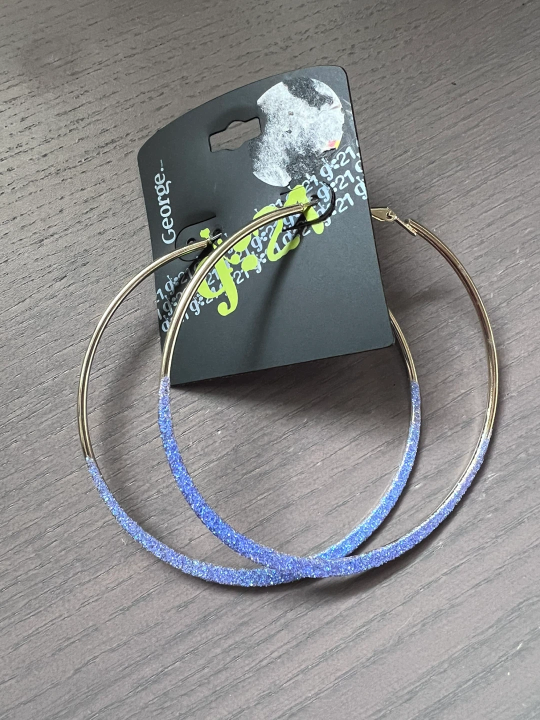 George Hoop Earrings - Blue Glitter 🥕