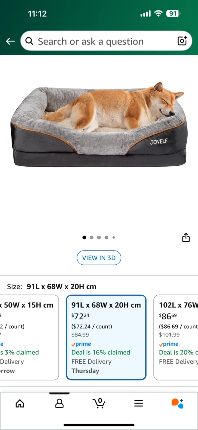 New Dog Bed: JOYELF Large Orthopedic Memory Foam image indicator(5)