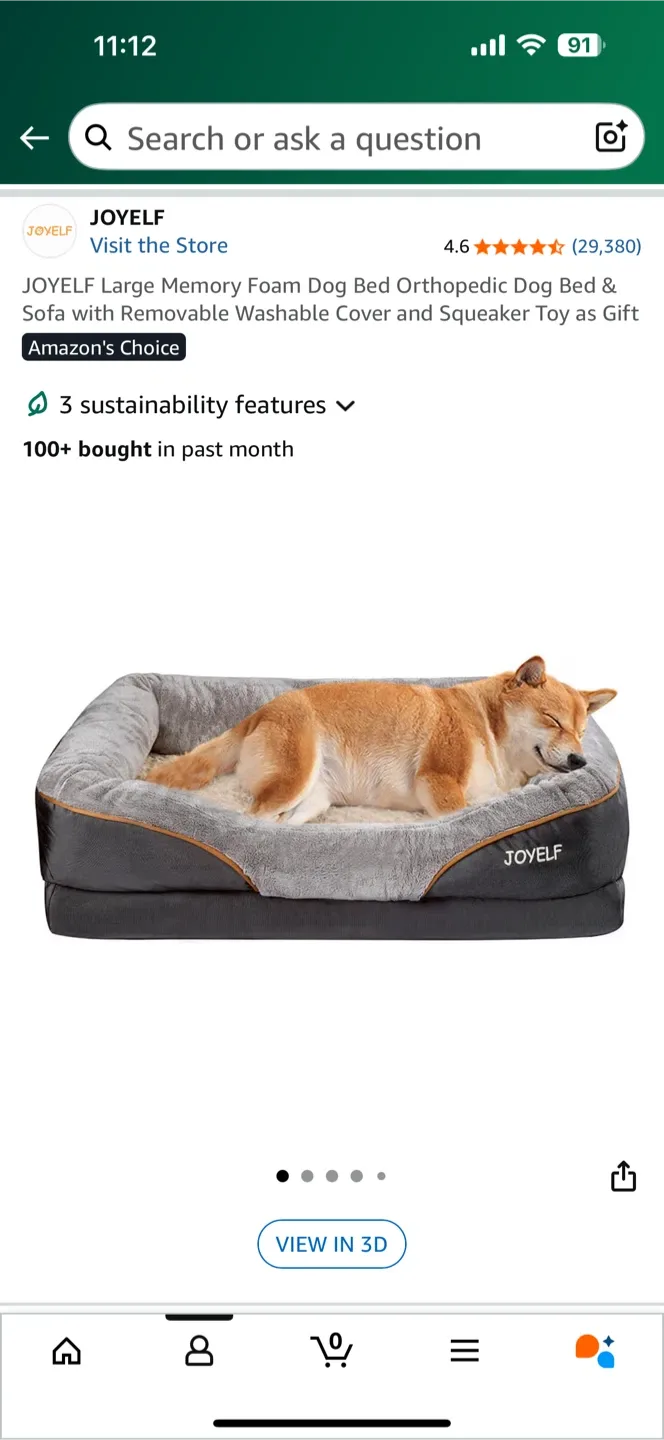 New Dog Bed: JOYELF Large Orthopedic Memory Foam image indicator(4)