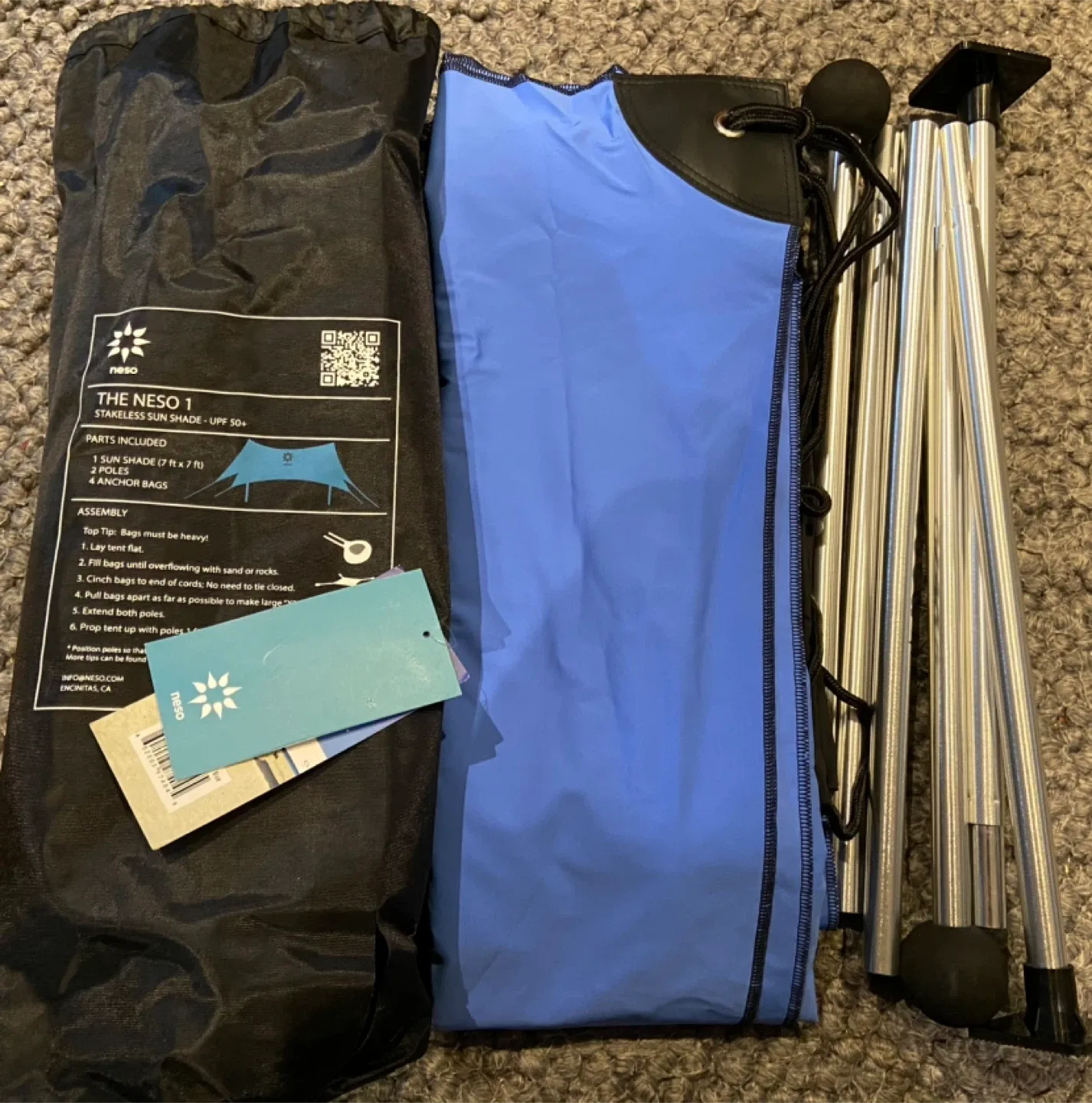 New Neso Beach Tent Portable Sunshade Canopy 7ft image indicator(6)