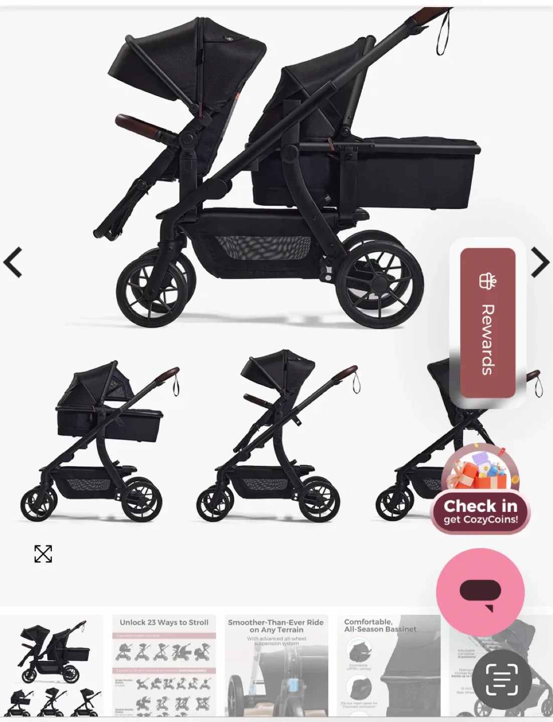 Momcozy change go double stroller