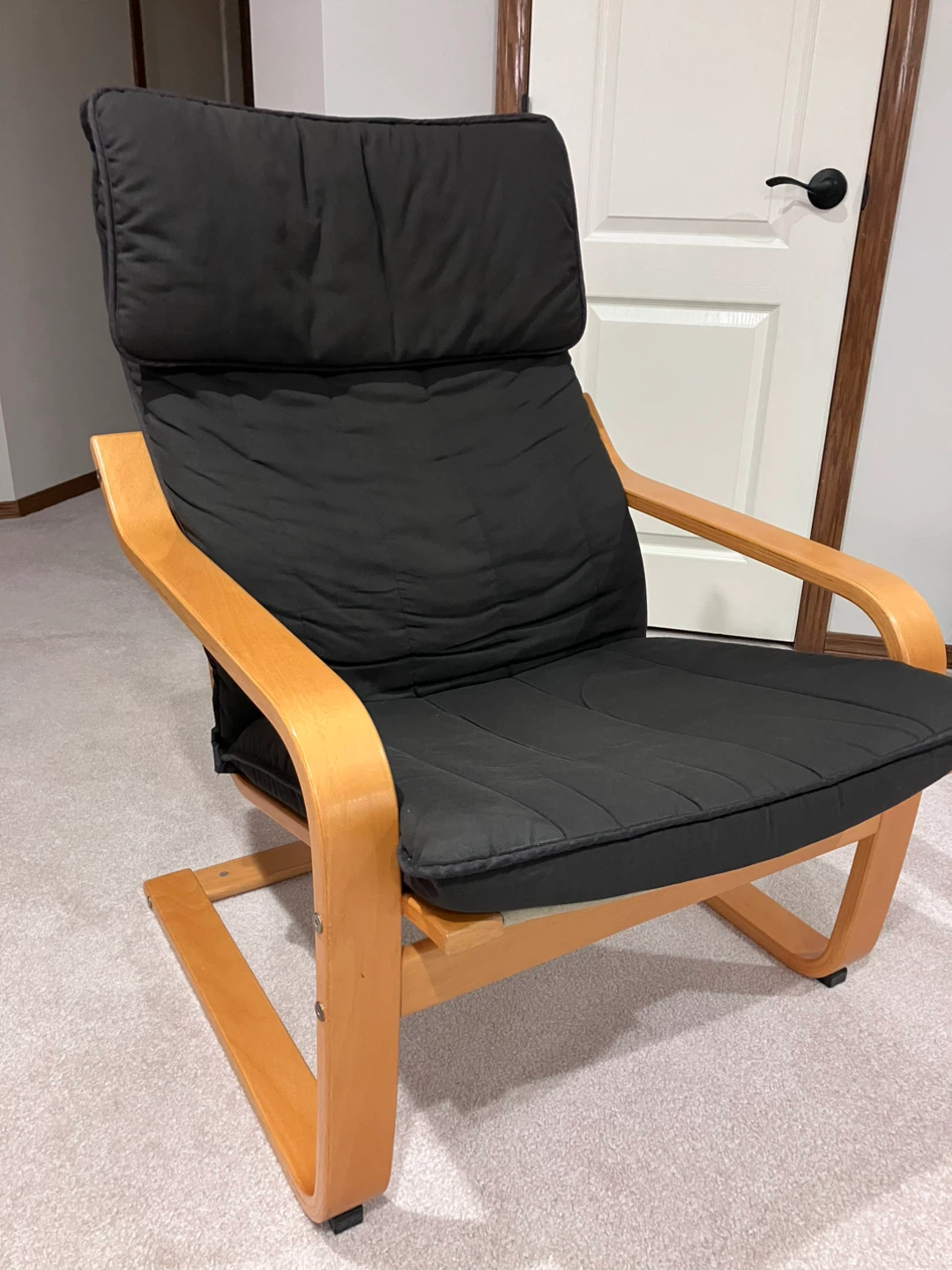 IKEA Poang Chair - Black Cushion
