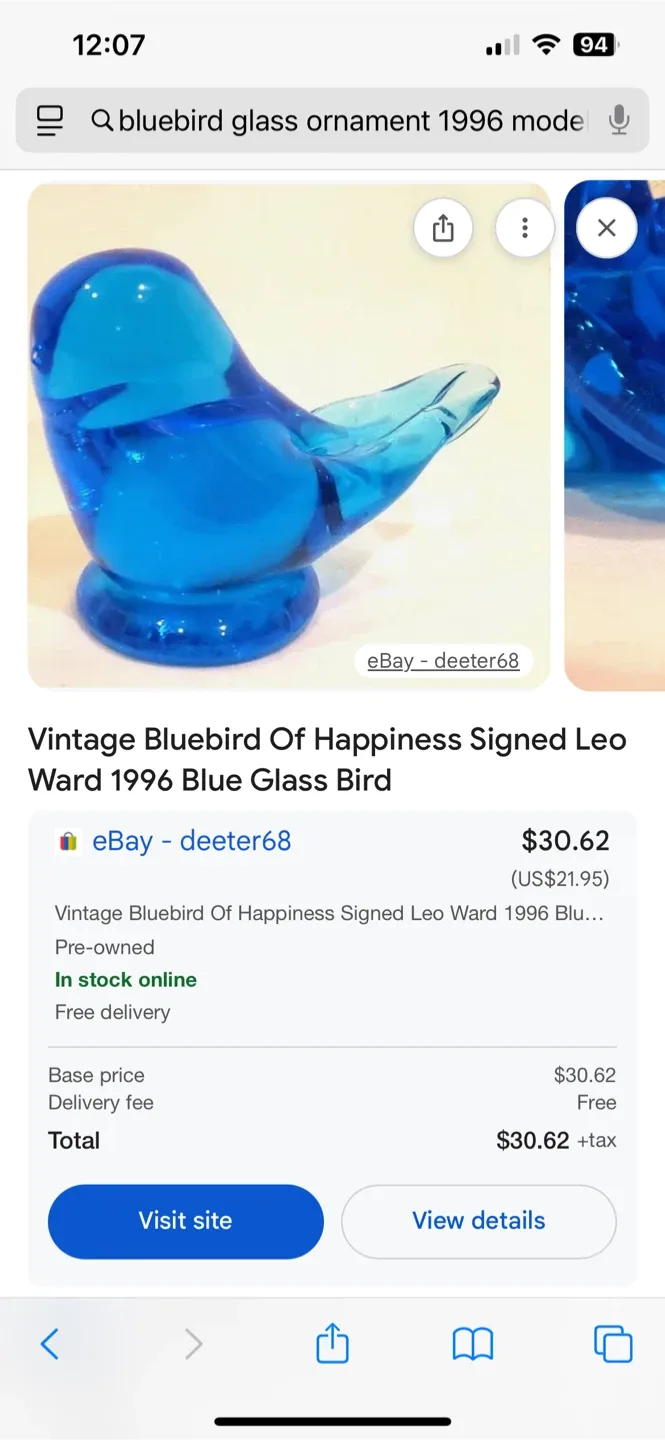 Vintage Bluebird of Happiness Glass Bird image indicator(2)