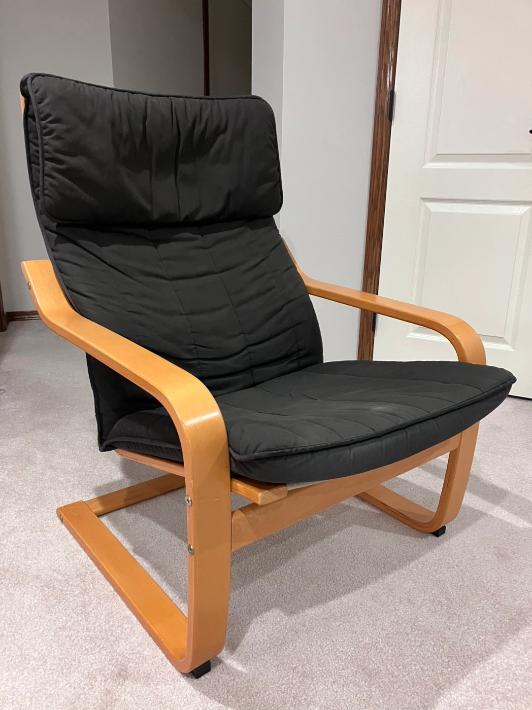 IKEA Poang Chair - Black Cushion