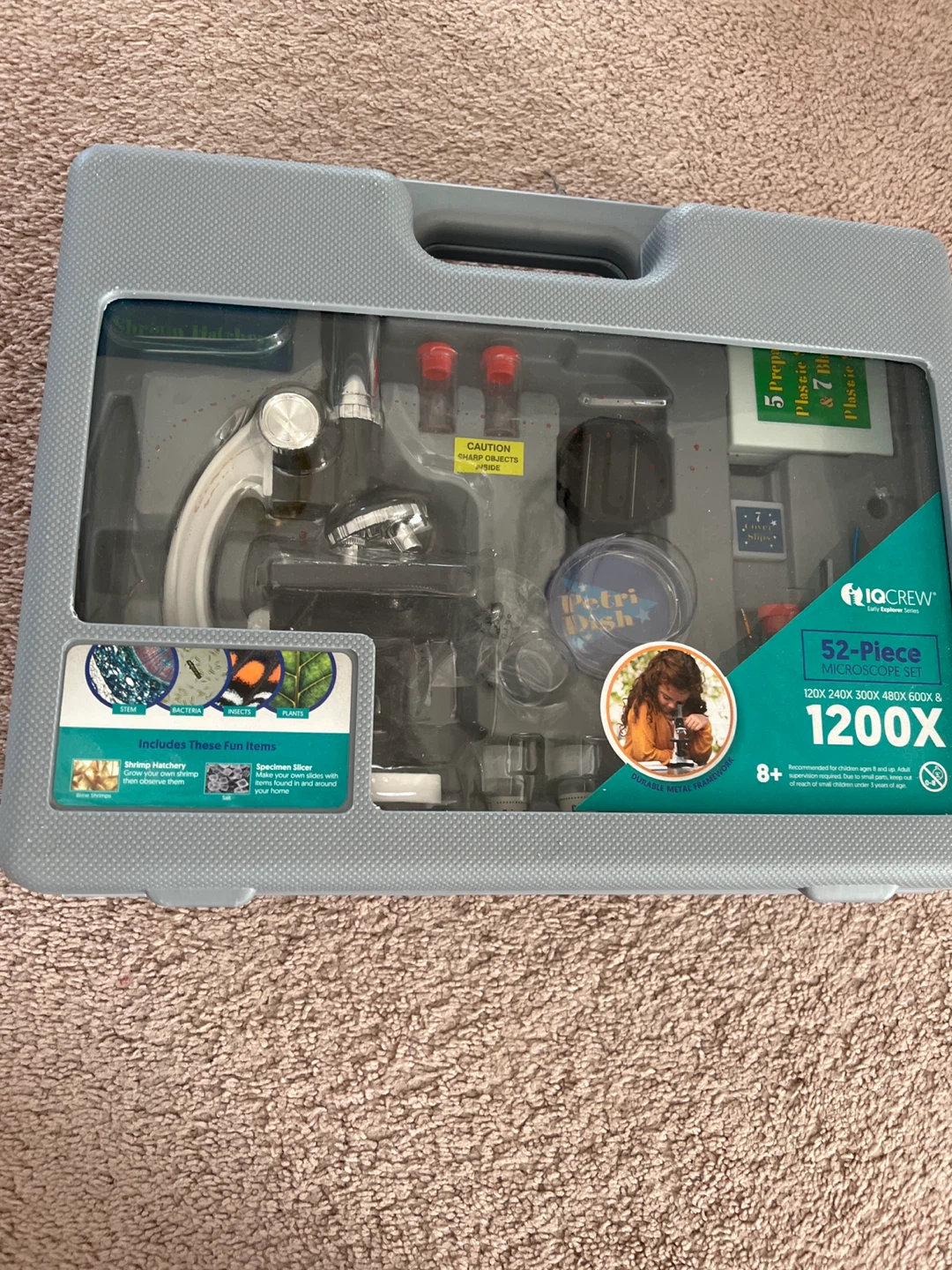 IQ Crew 52-Piece Microscope Set 1200X