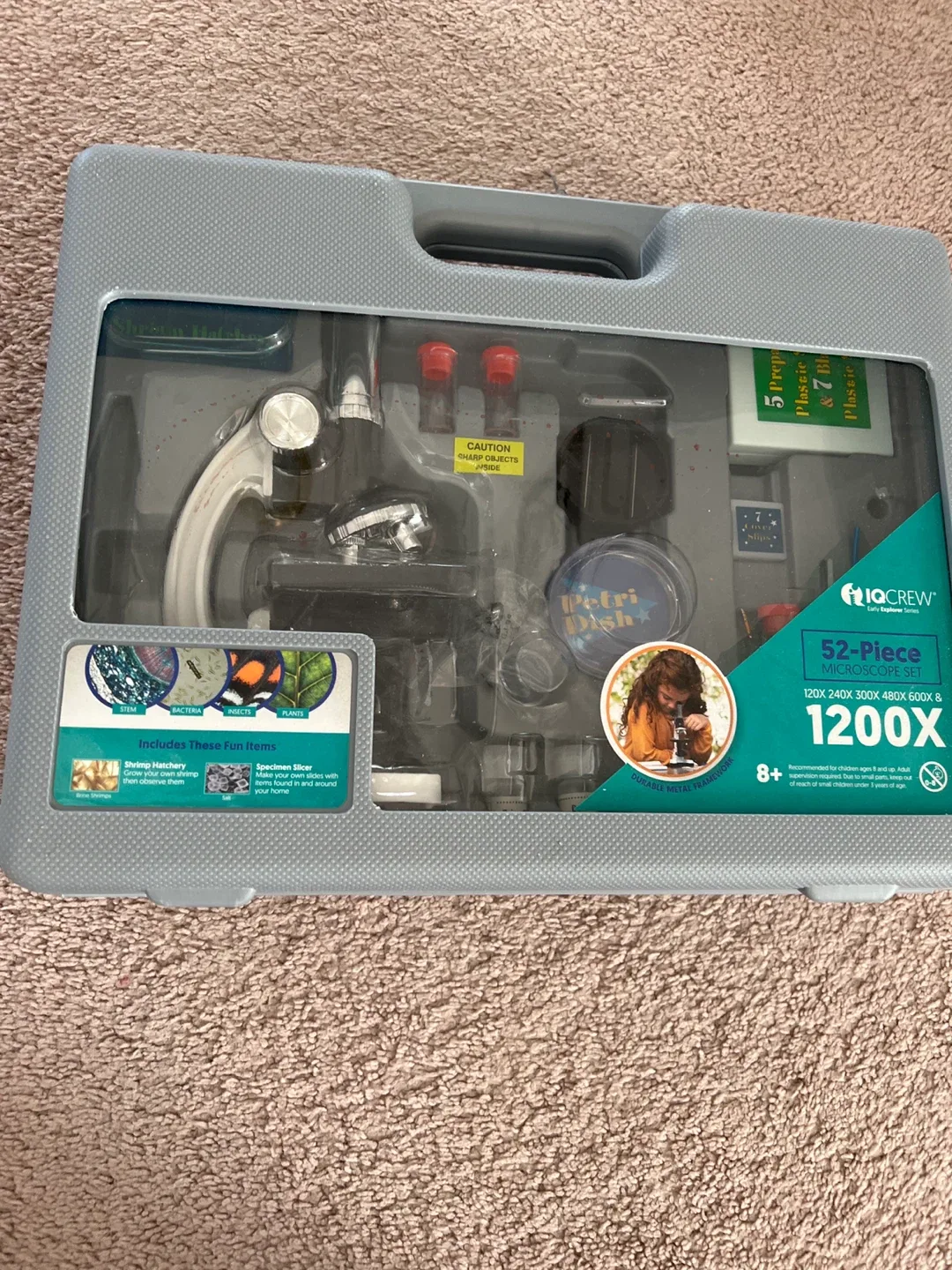 IQ Crew 52-Piece Microscope Set 1200X