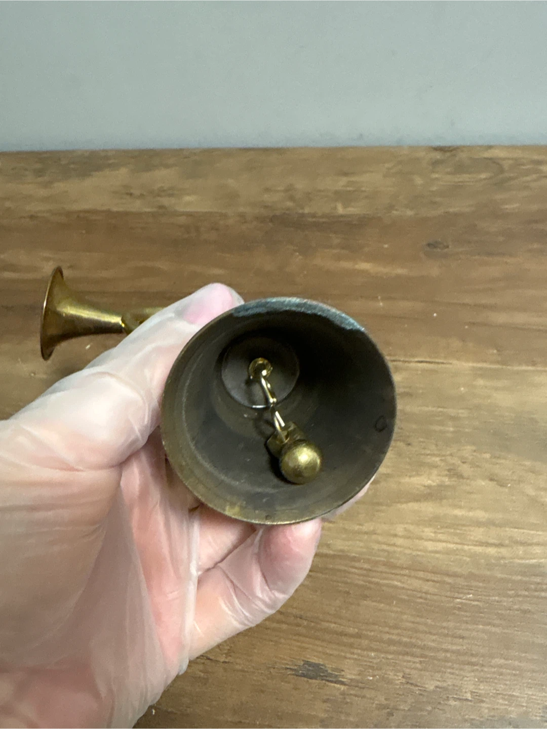 Brass Horn Bell Ornament - photo 3