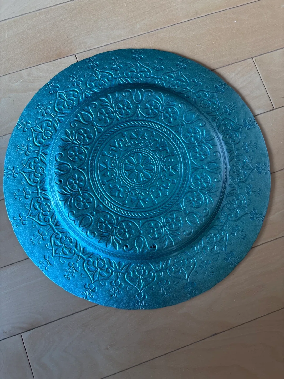 Decorative Teal Charger Plate image indicator(2)