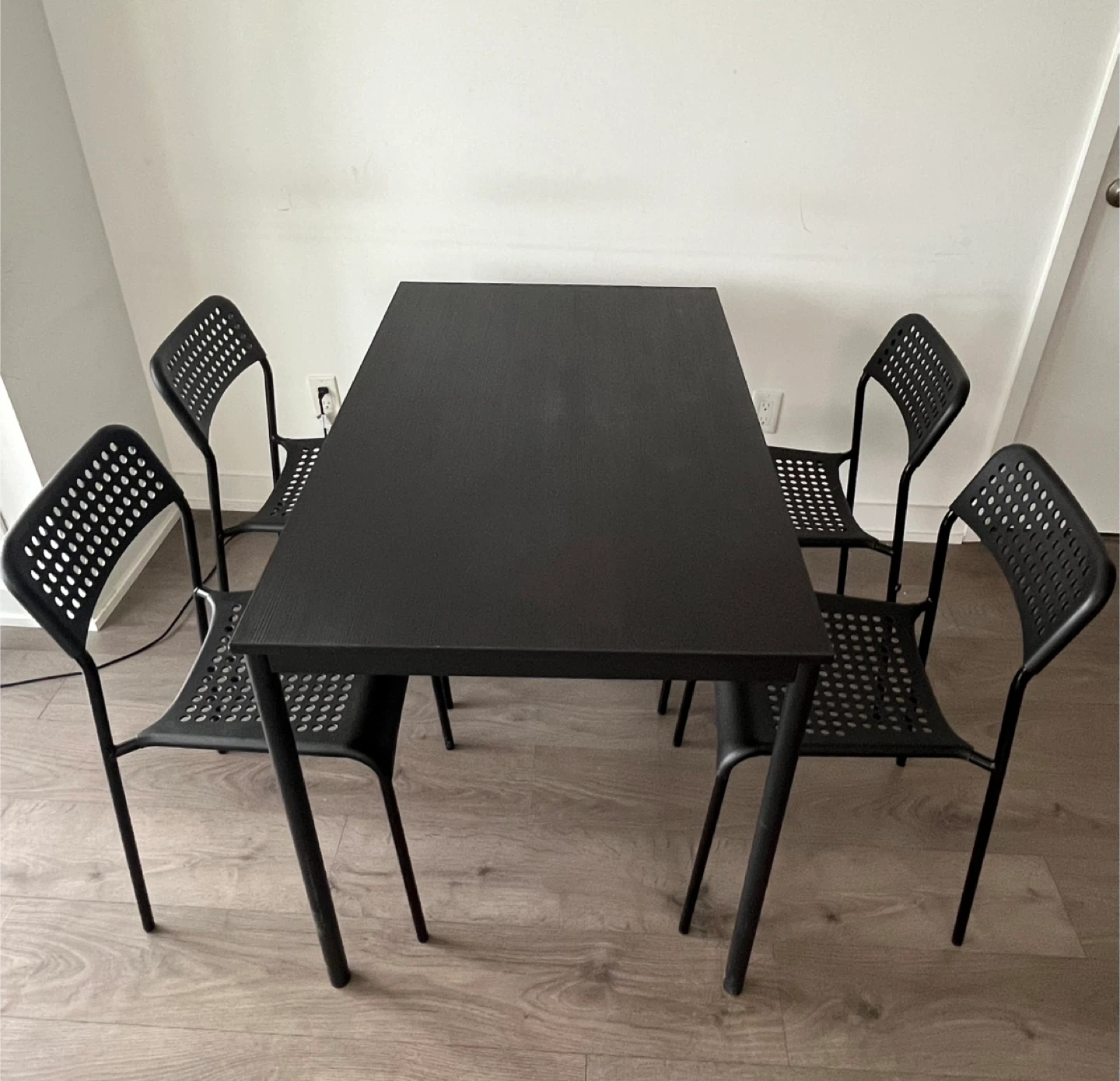 IKEA LERHAMN Dining Table & 4 Chairs - Black