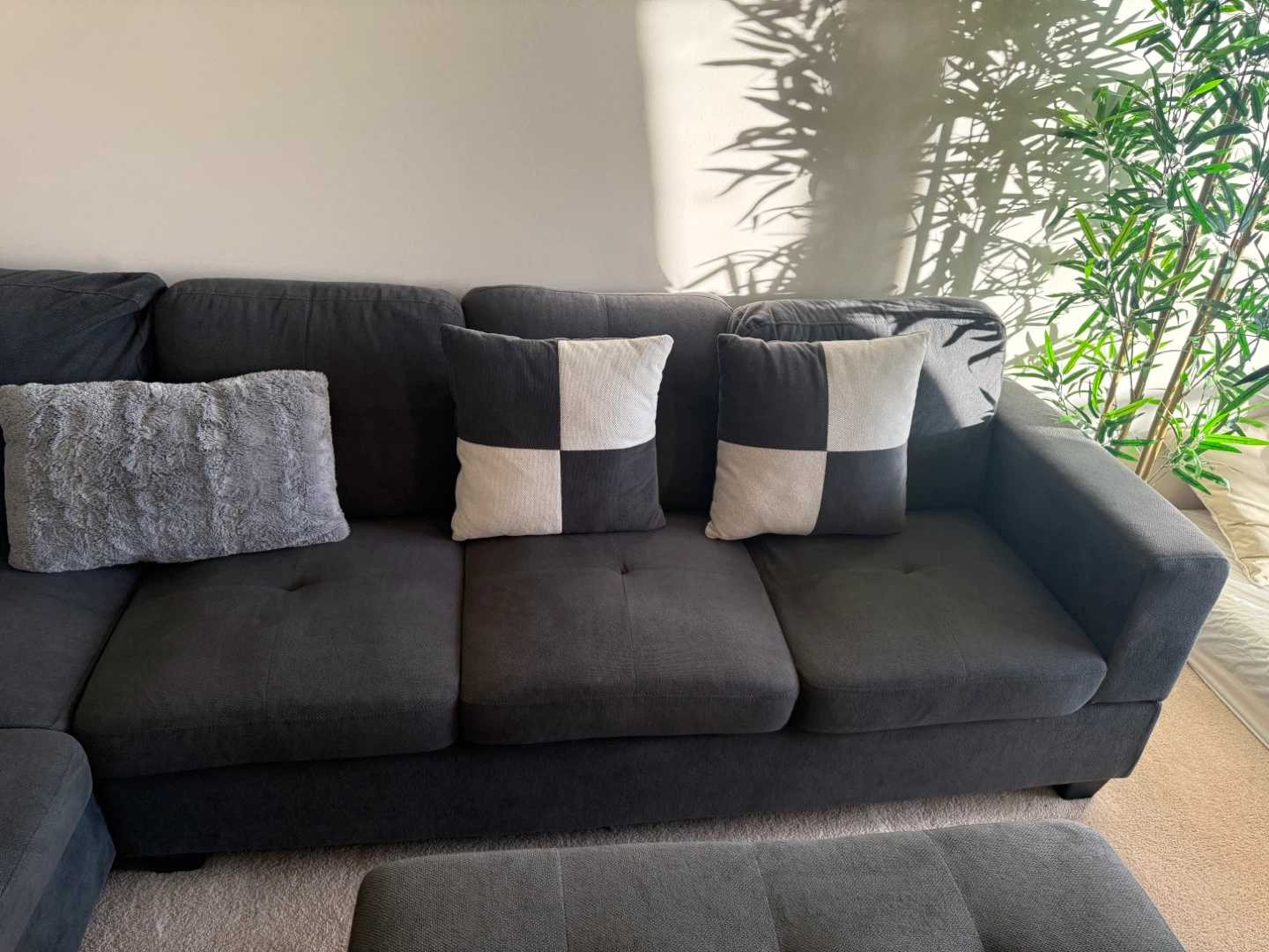 Grey Sectional Sofa with Ottoman - photo 4