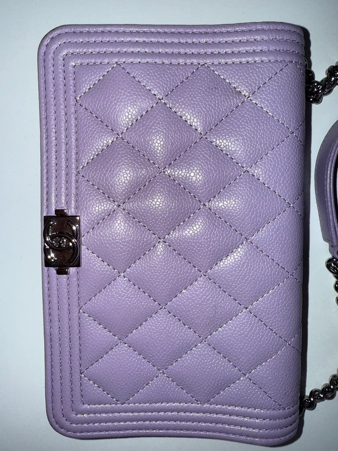 Chanel Boy Wallet on Chain - Lilac