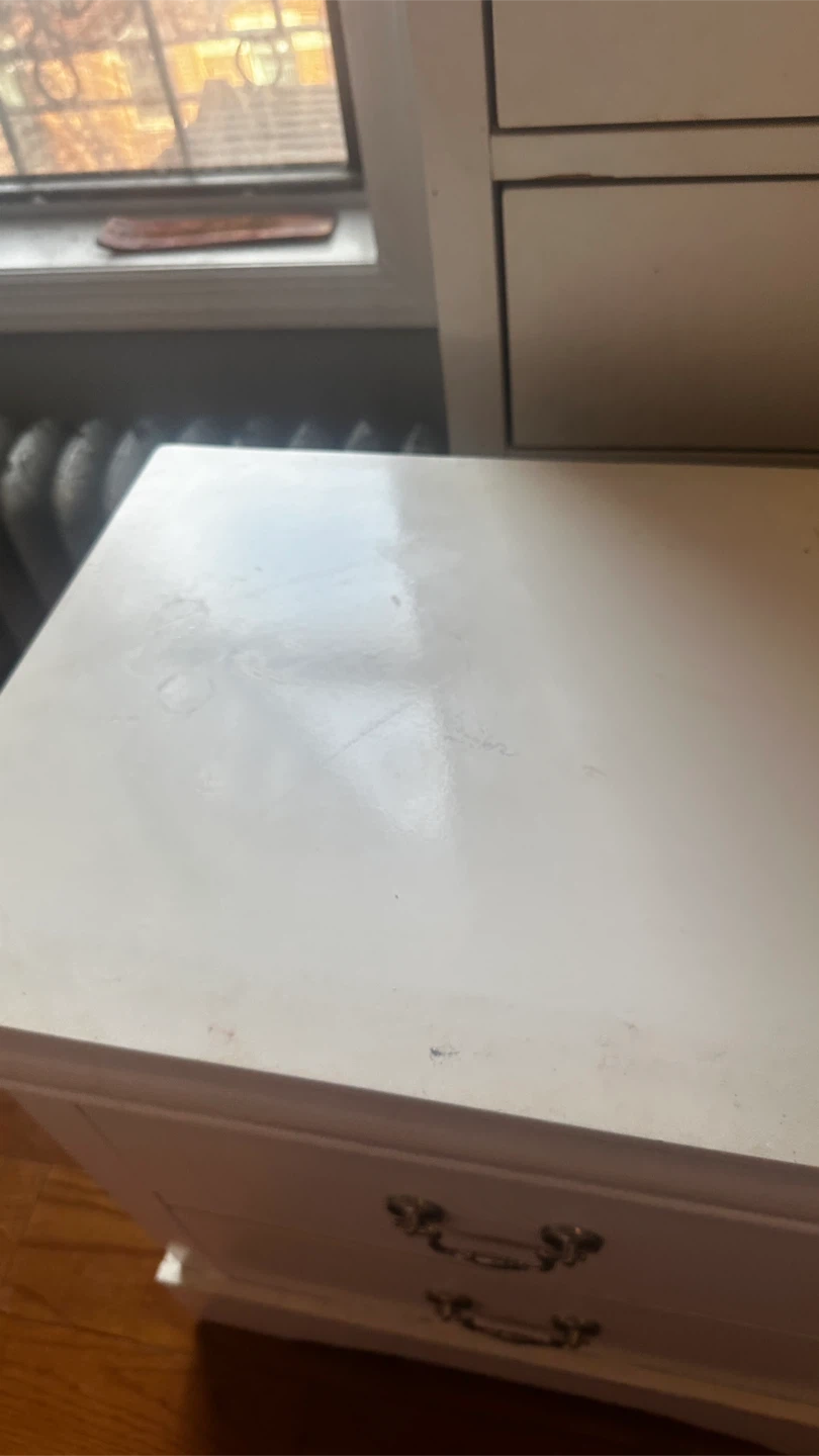 White Nightstand with Drawers - photo 3