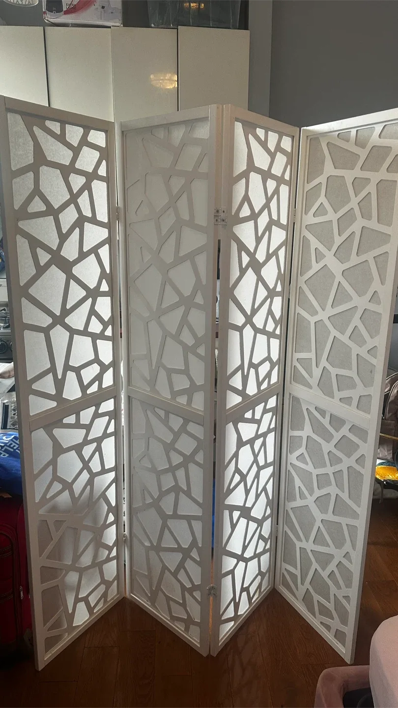 White Folding Room Divider Screen image indicator(2)