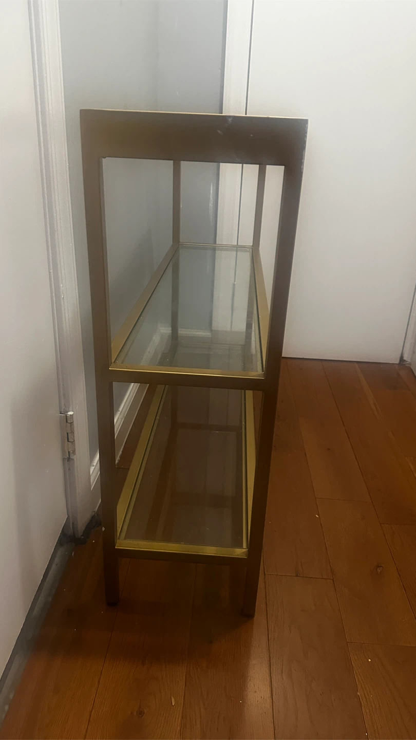 Gold Metal and Glass Console Table - photo 3