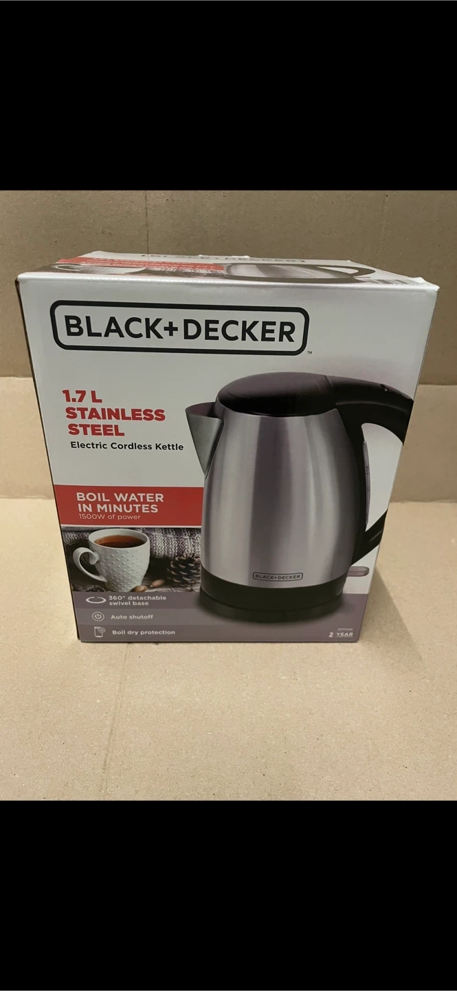 Black+Decker 1.7L Stainless Steel Kettle