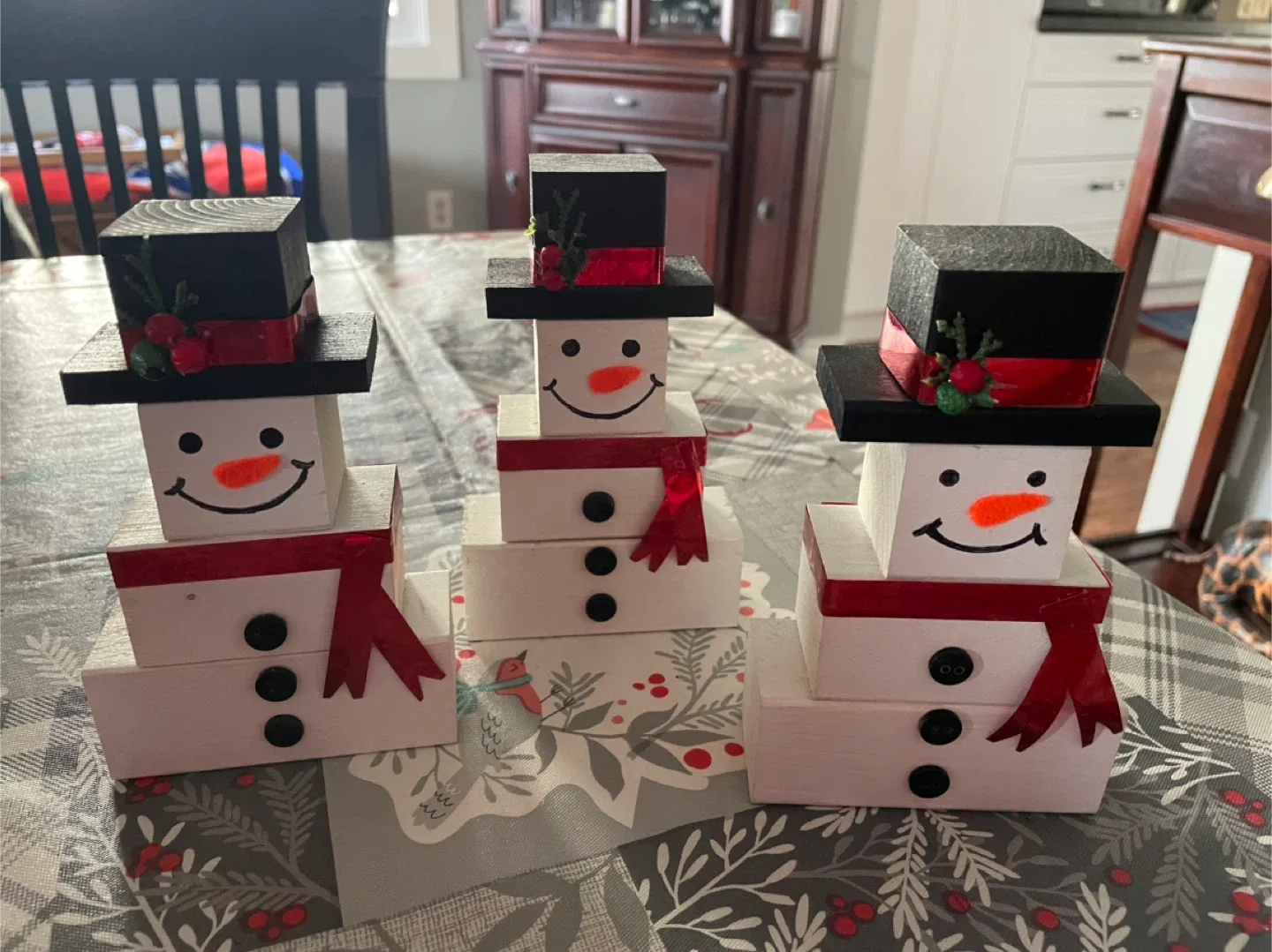 Handmade Wooden Snowman Decoration