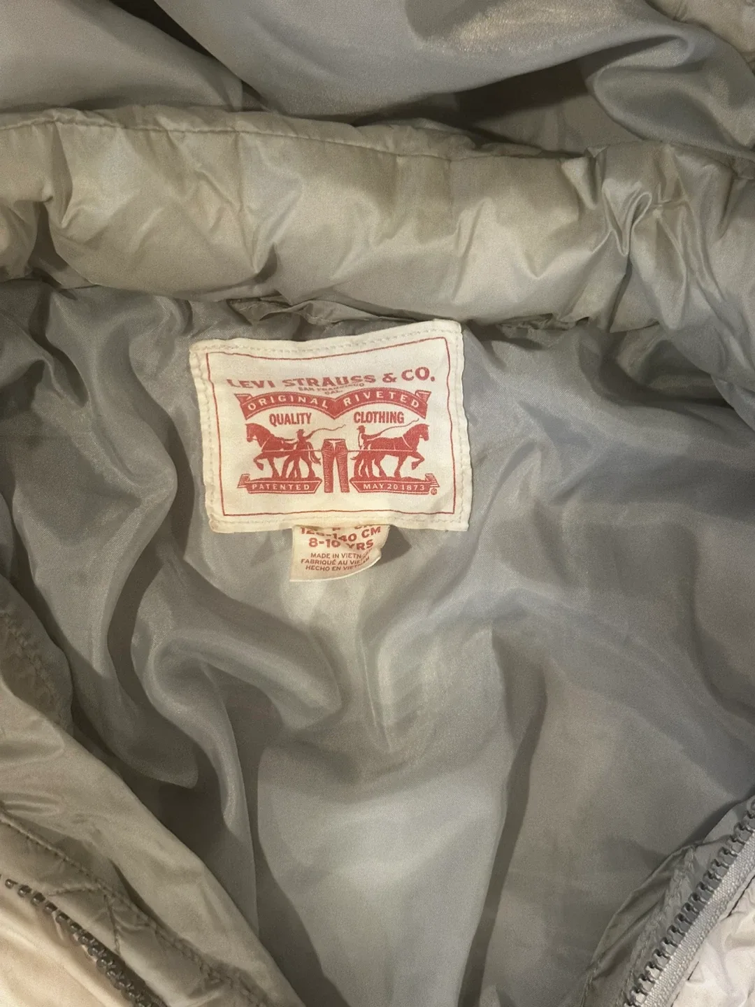 Levi's Kids' Puffer Jacket - Size 8-10- Black/White image indicator(2)