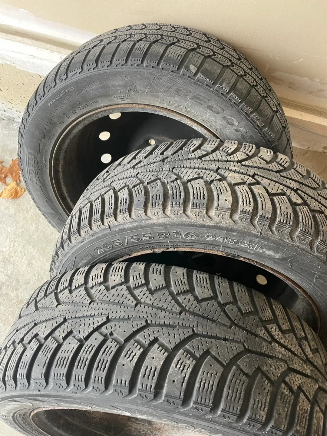 3 Winter Tires w/ Rims– 205/55R16 (5x112 Bolt Pattern) image indicator(3)