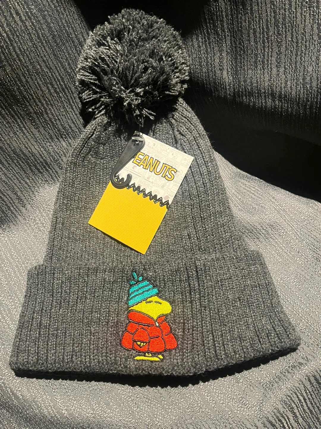 New Peanuts Snoopy Pom Pom Beanie - Grey thumbnail