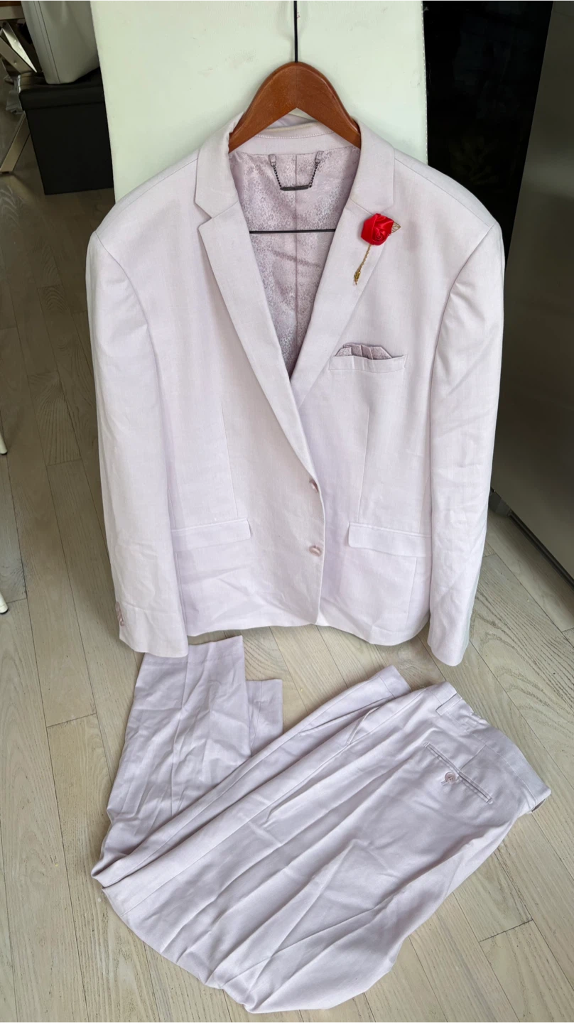 Light Purple Suit with Rose Pin