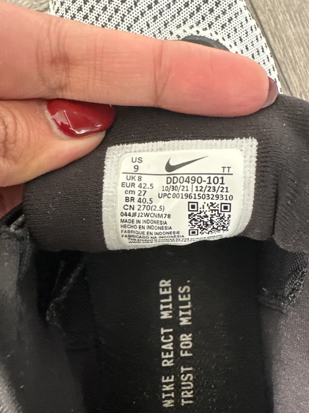 Nike React Miler Running Shoes - US 9 image indicator(3)