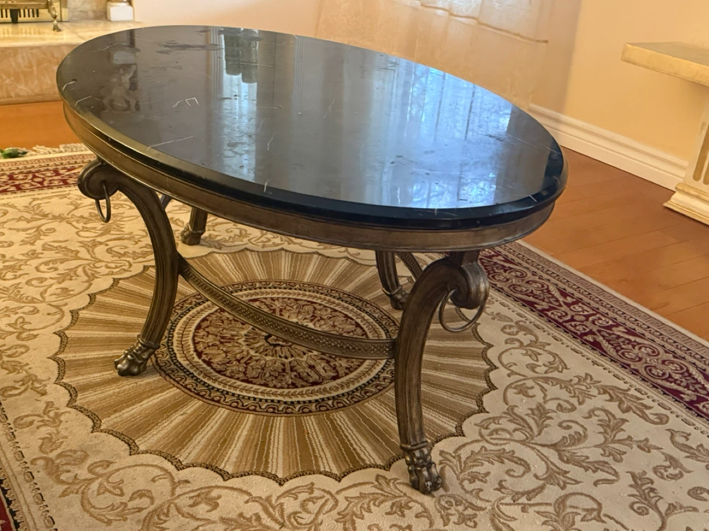 Oval Marble Top Coffee Table