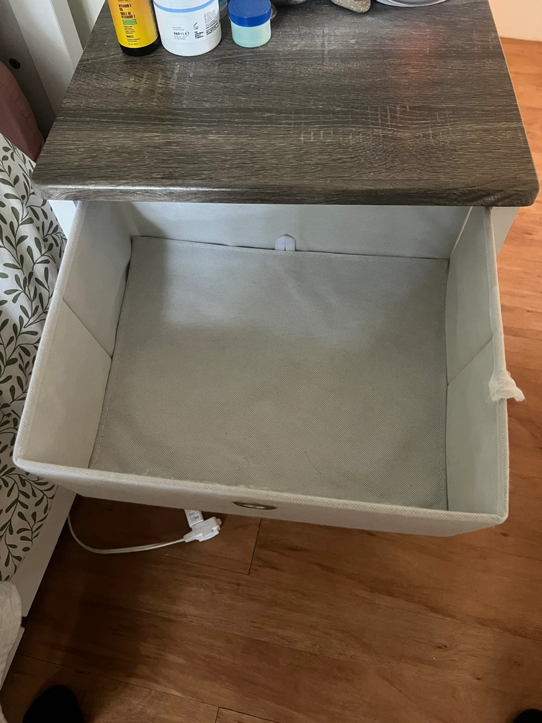 3-Drawer Fabric Storage Nightstand - photo 2