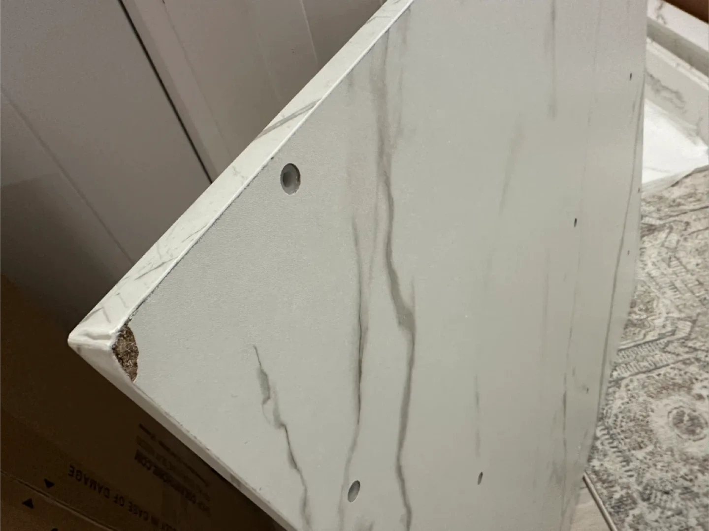 63" Rectangular Imitation Marble Dining Table For 4-6 People image indicator(6)