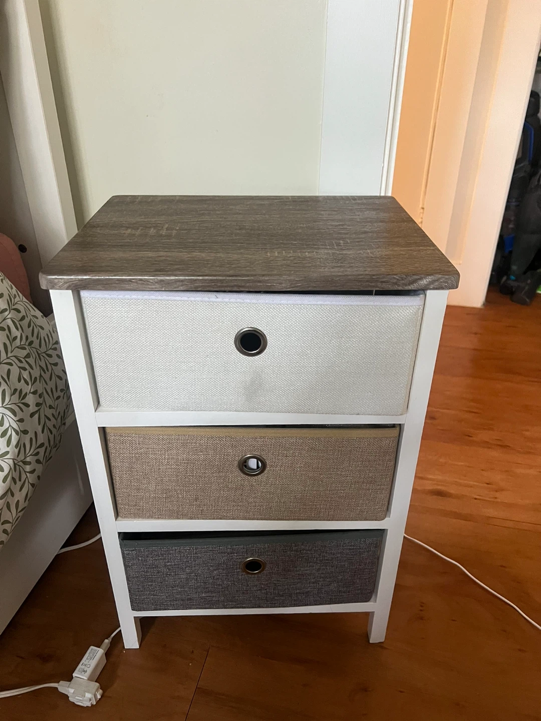 3-Drawer Fabric Storage Nightstand