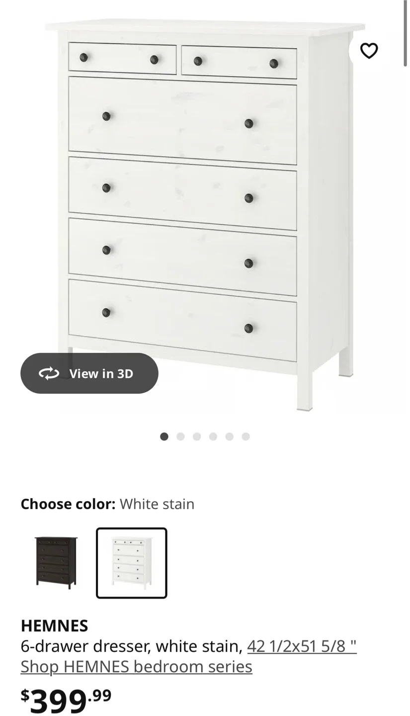 IKEA Hemnes 6-Drawer Dresser - Pine image indicator(5)