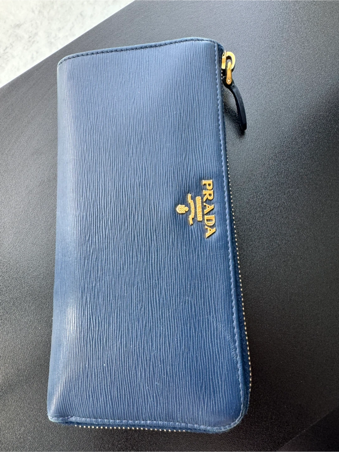Prada Blue Leather Wallet