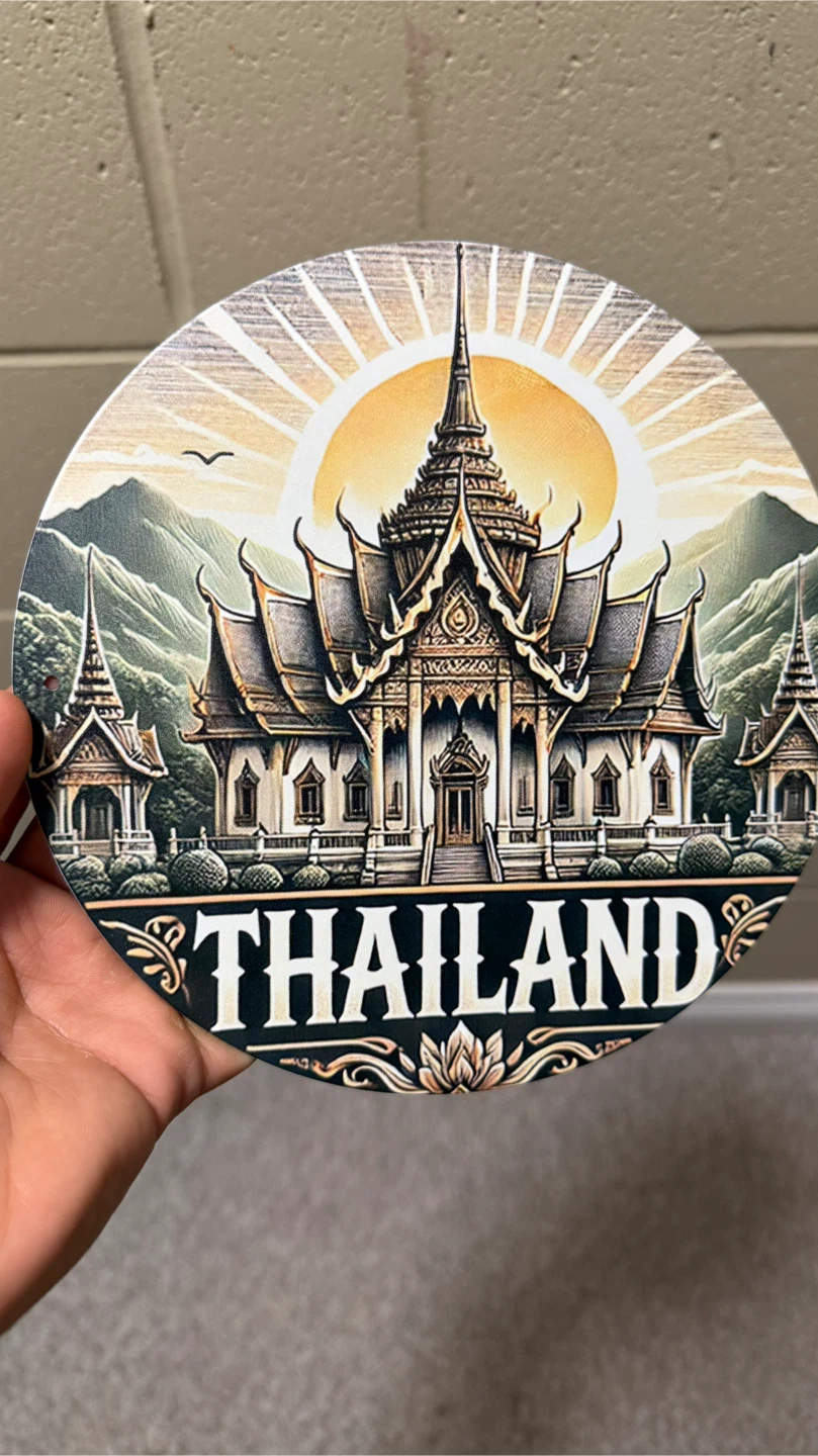 Thailand Round Metal Sign