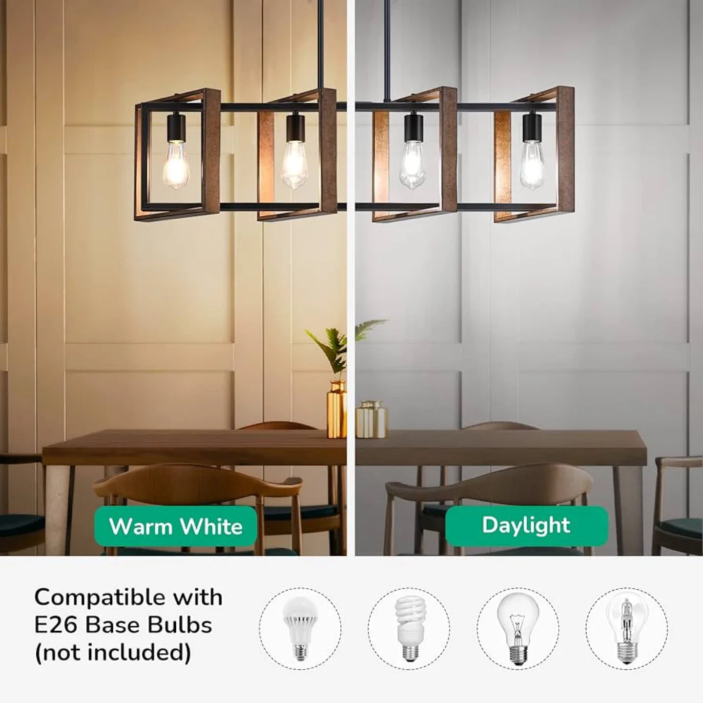 EDISHINE 35.4" Dining Room Farmhouse Style Light Fixture image indicator(3)