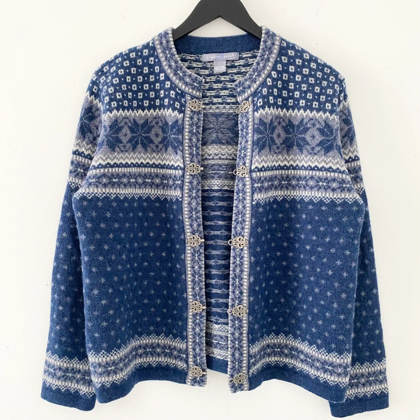 Carroll Reed 100% Wool Nordic Fair Isle Cardigan image indicator(2)
