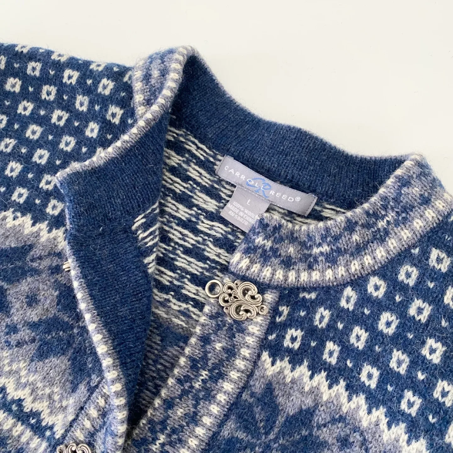 Carroll Reed 100% Wool Nordic Fair Isle Cardigan image indicator(6)