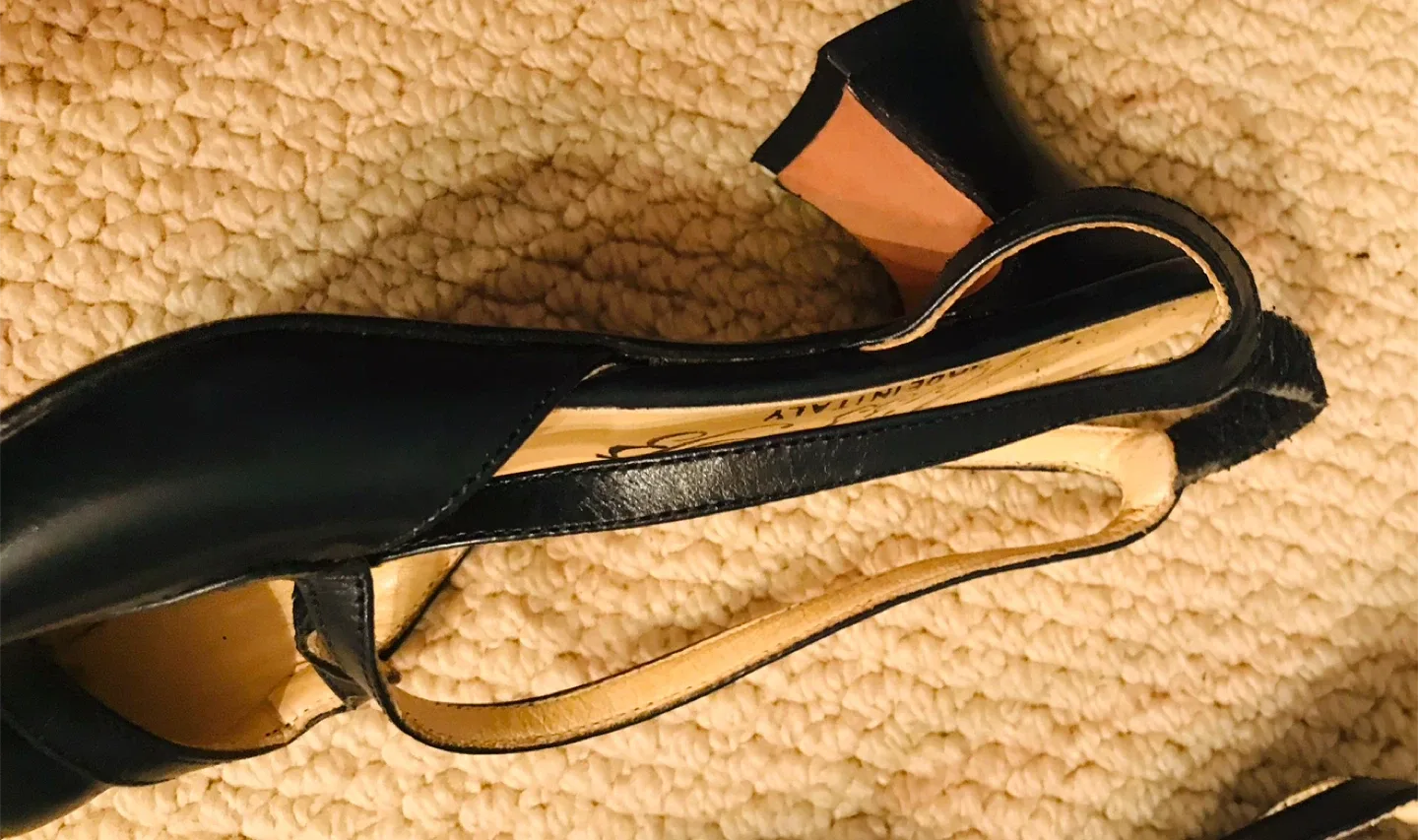 Miss B blue navy Slingback leather Heels - Size 35.5 image indicator(4)