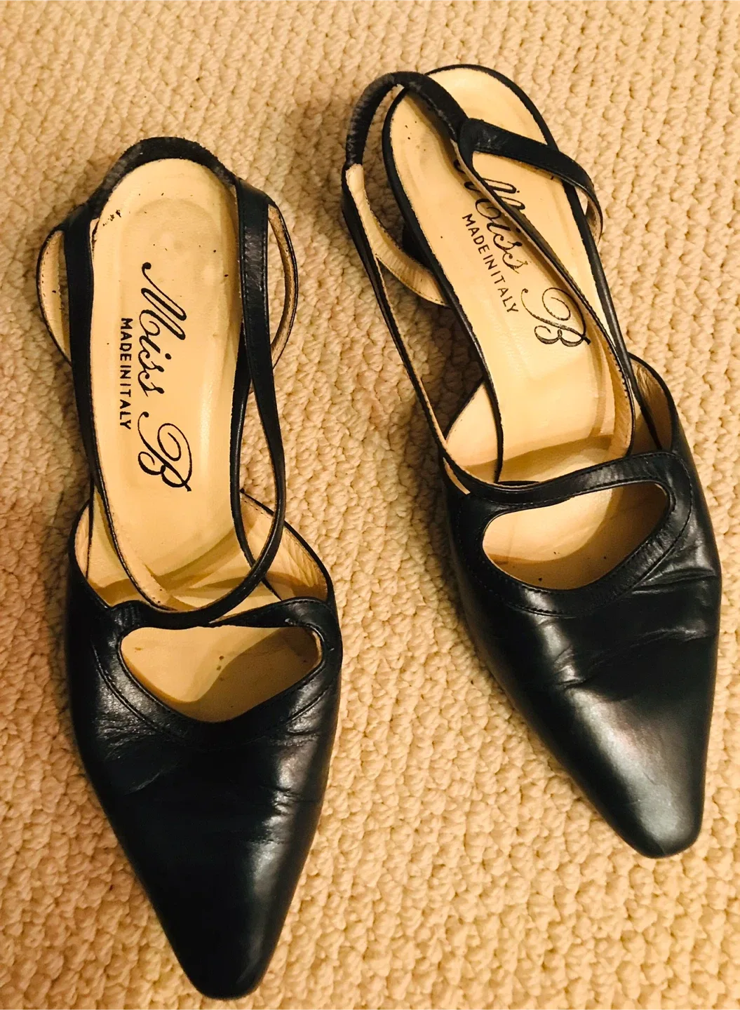 Miss B blue navy Slingback leather Heels - Size 35.5 image indicator(2)