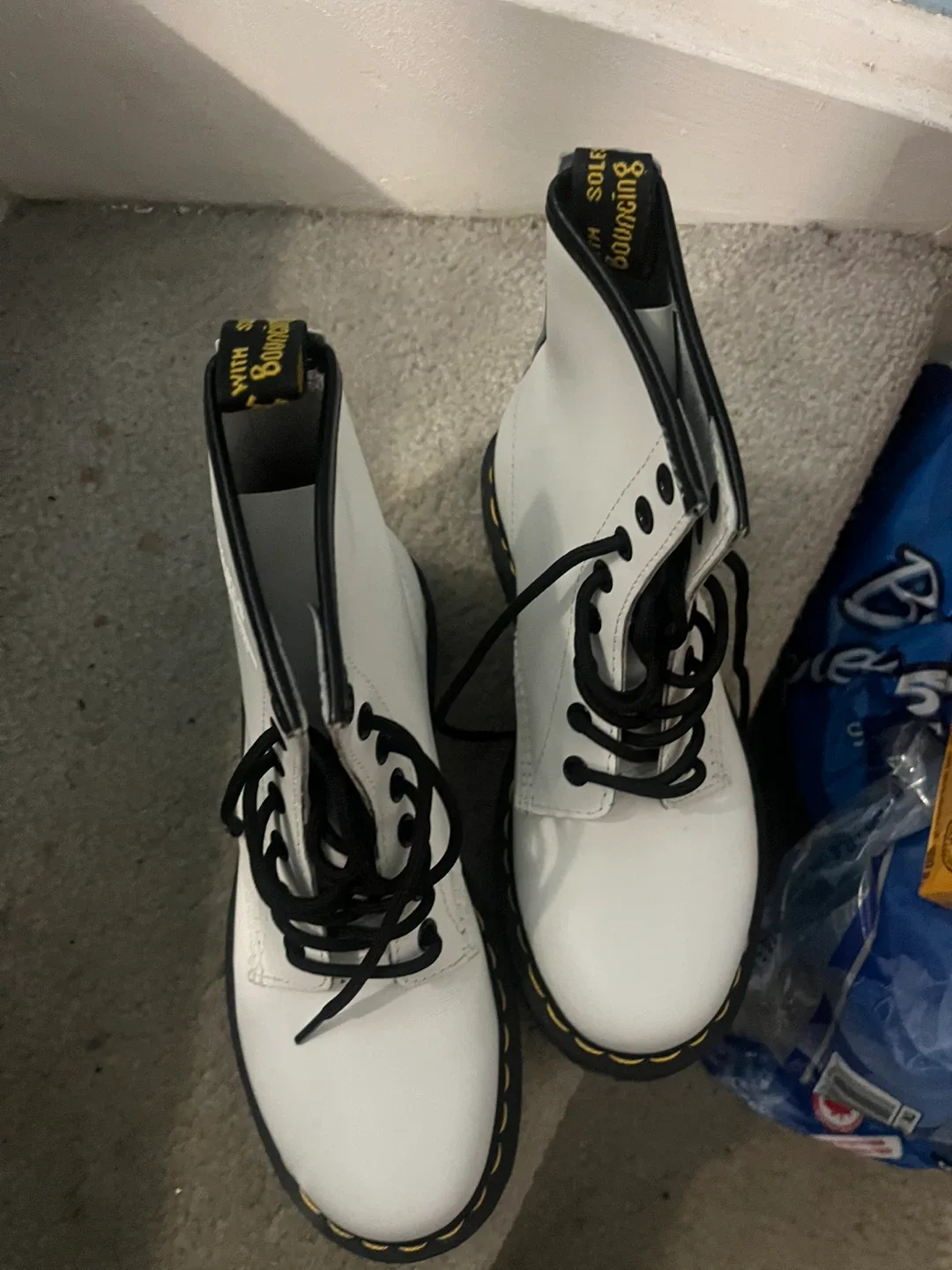 Dr. Martens 1460 Patent Leather White Boots image indicator(2)