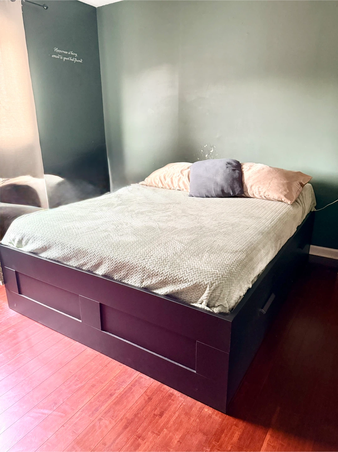 Dark Brown Bed Frame with Storage Drawers - photo 3