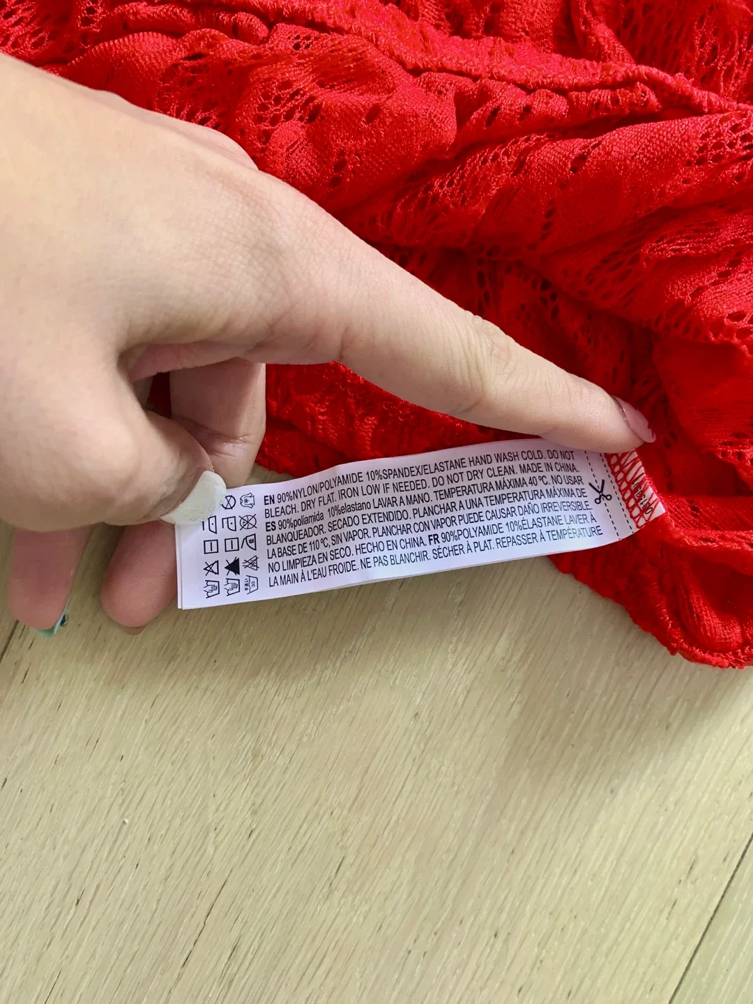 New Forever 21 Red Lace Off-Shoulder Top - Size S image indicator(3)