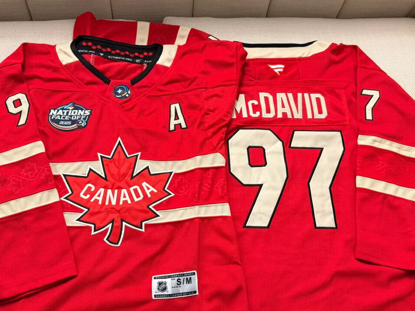 Kids New McDavid #97 Canada Hockey Jersey - Size S/M and L/XL