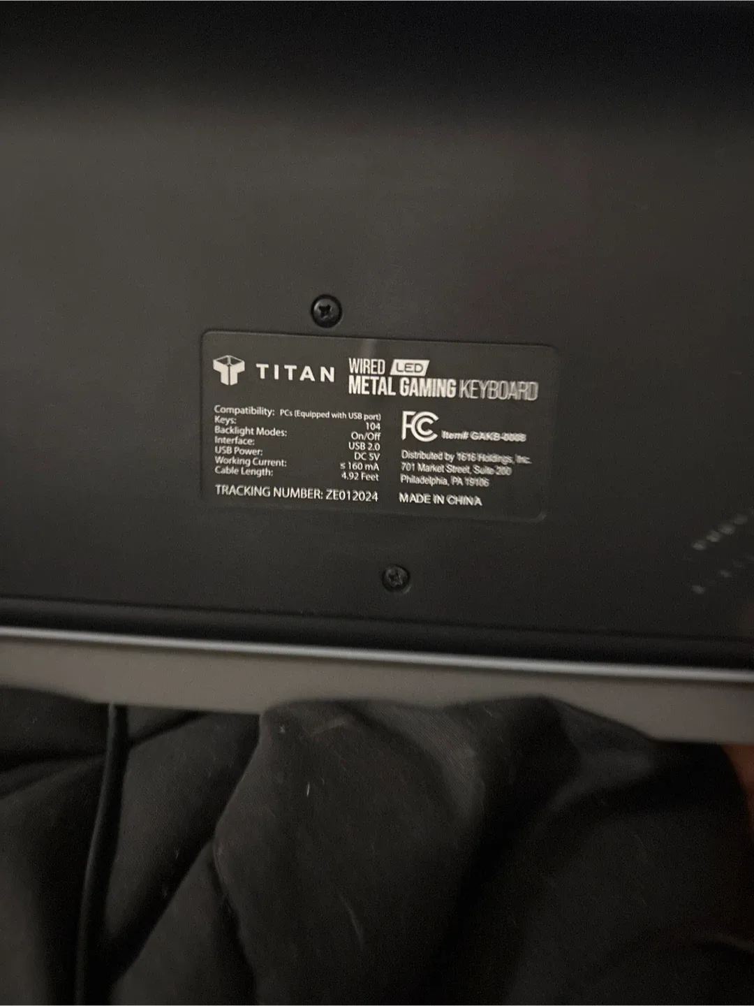 Titan Metal Gaming Keyboard - Wired LED image indicator(3)