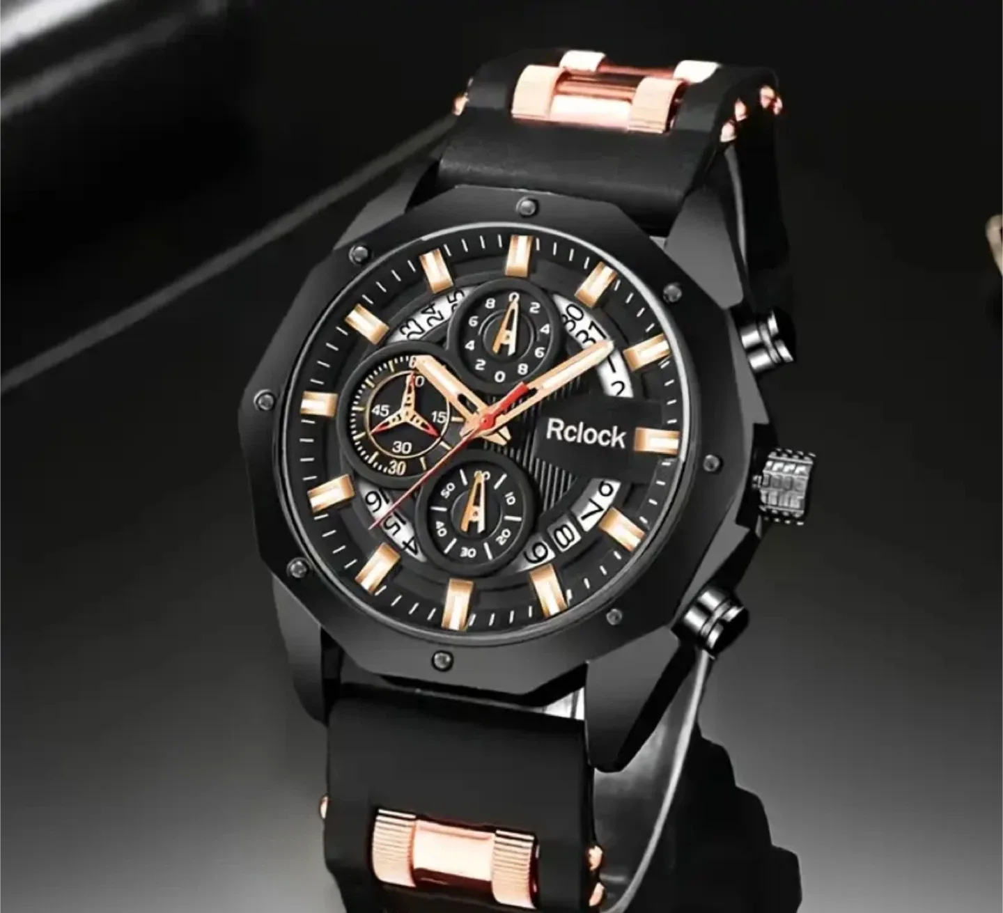 Rclock Men's Black Wristwatch image indicator(2)