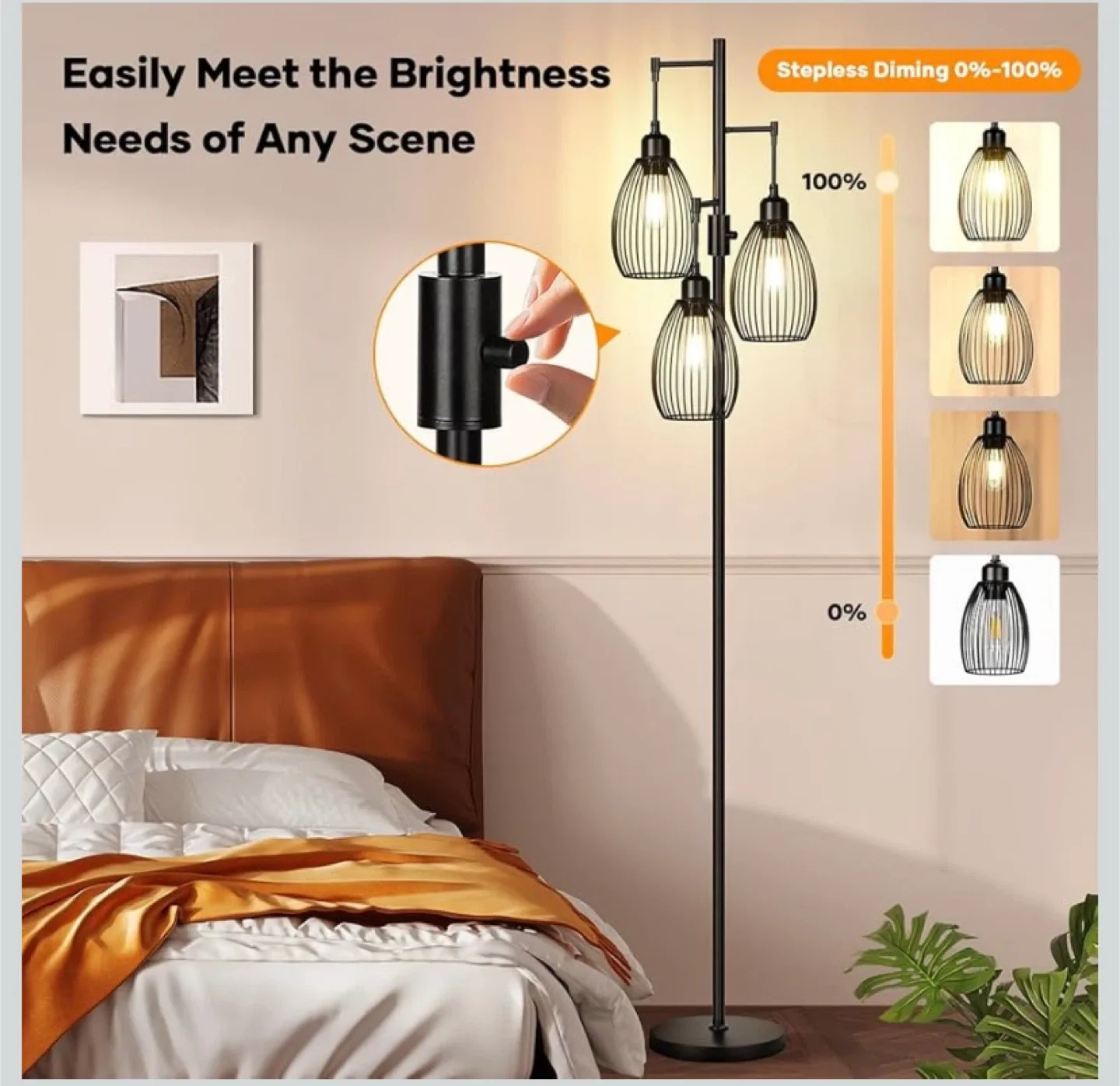 New Industrial Farmhouse Floor Lamp Dimmable image indicator(2)