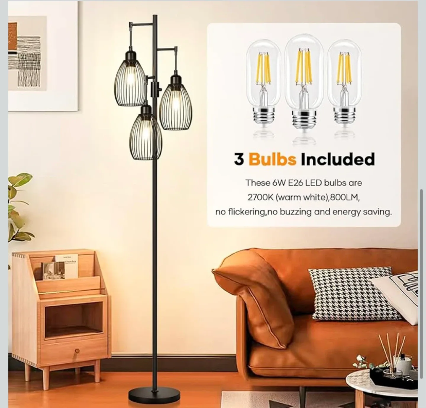 New Industrial Farmhouse Floor Lamp Dimmable image indicator(3)