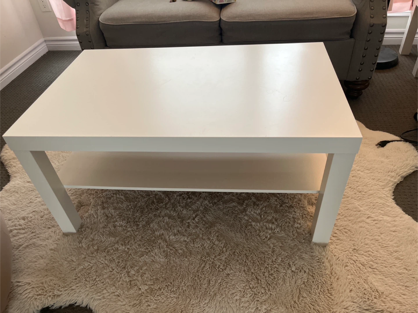 IKEA White Coffee Table with Shelf