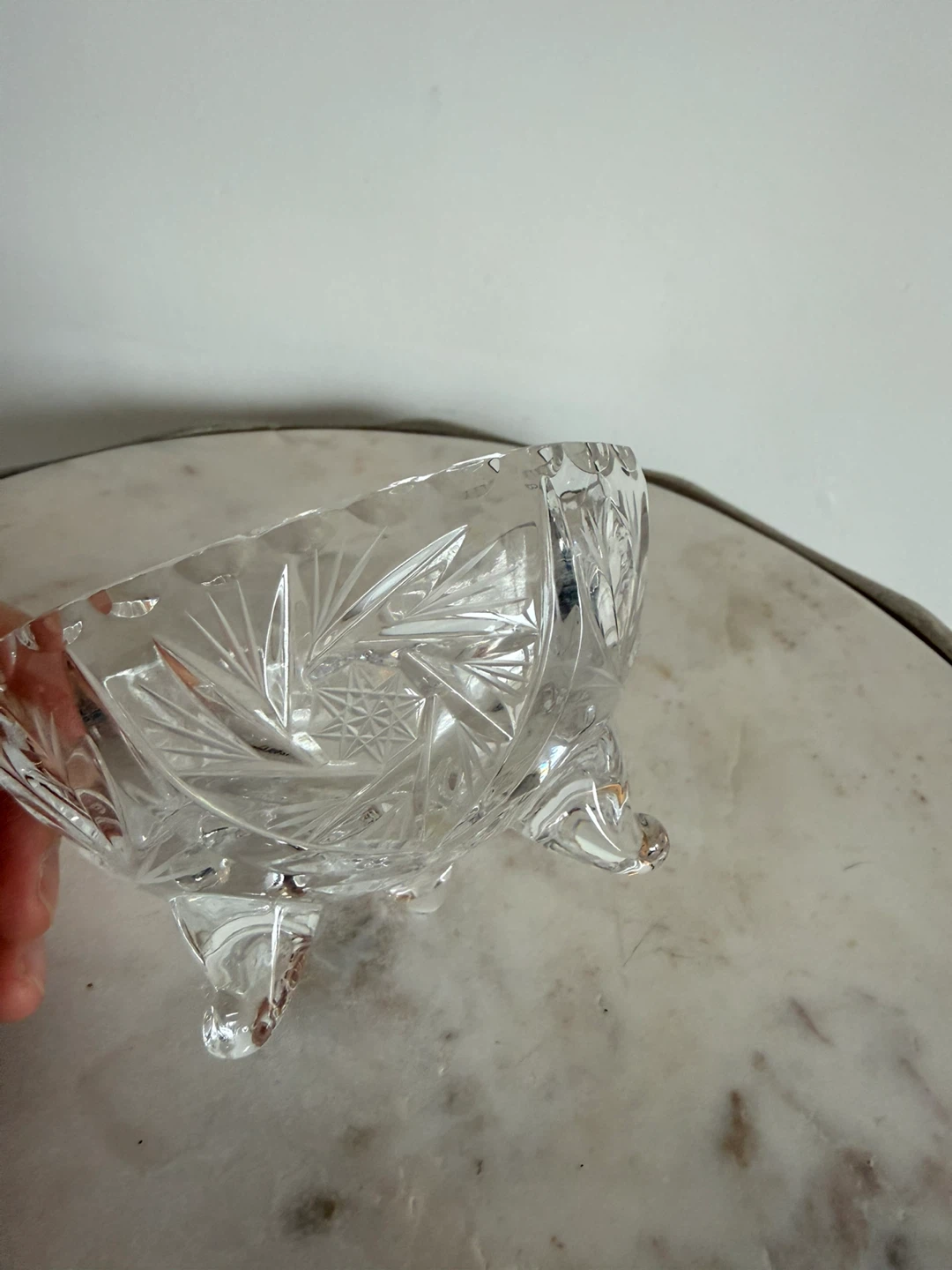 Crystal Glass Bowl with Three Legs - photo 3
