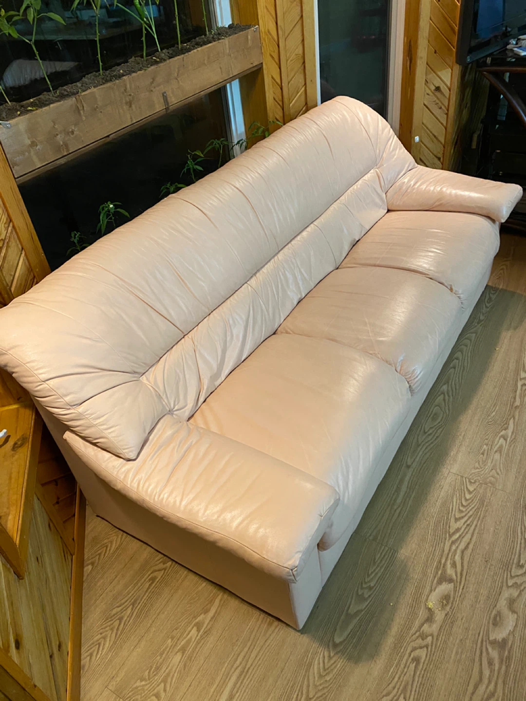 Italian Light Pink Genuine Leather Sofa Set (CAN DELIVER) - photo 2