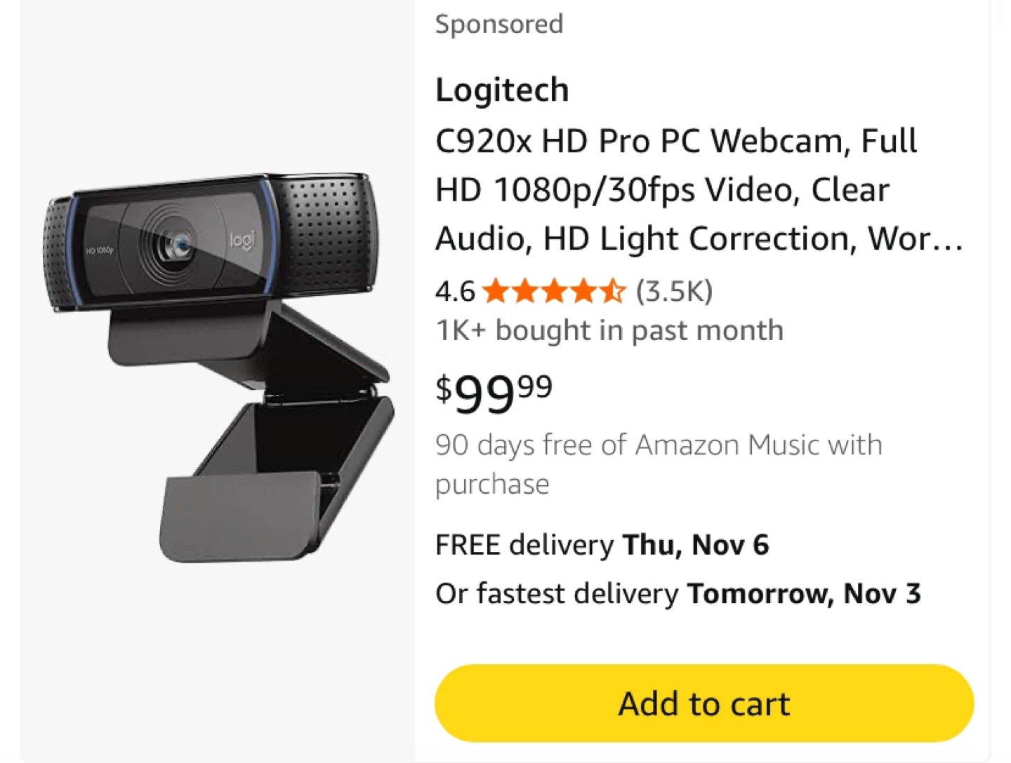 Logitech C920x HD Pro Webcam - photo 4